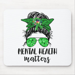 Gezondheidsproblemen Messy Bun Gift Mental Health Muismat