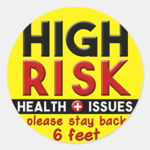 Gezondheidsproblemen met een hoog risico ronde sticker