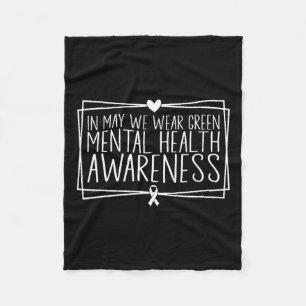 Gezondheidsproblemen We Draag Green Mental Health Fleece Deken