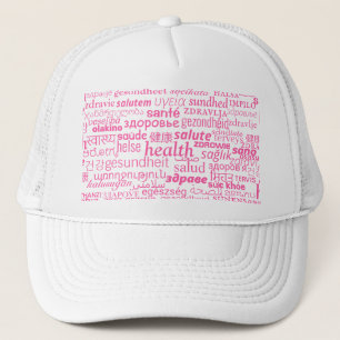 Gezondheidstekst Multi-Language Word Trucker Hat Pet