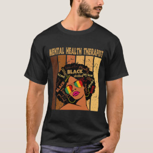 Gezondheidstherapeut Afro Vrouwen Zwart Geschieden T-shirt