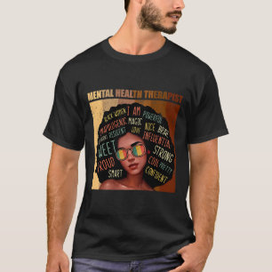 Gezondheidstherapeut Afro Vrouwen Zwarte Geschiede T-shirt