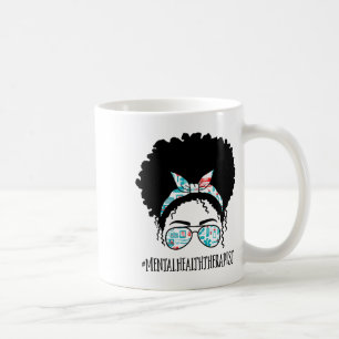 Gezondheidstherapeut Black Afro Messy Bun Afrikaan Koffiemok