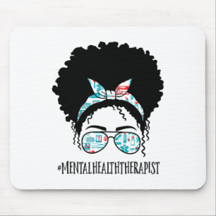 Gezondheidstherapeut Black Afro Messy Bun Afrikaan Muismat