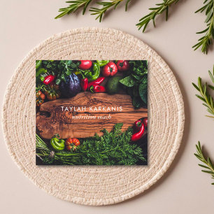 Gezondheidsveld snijraad groenten vierkant vierkante visitekaartje