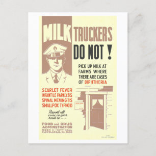 Gezondheidswaarschuwing voor Milk Drivers Briefkaa Briefkaart