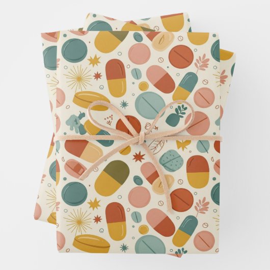 Gezondheidszorg & Apotheek Boho Earth Tone Capsule Inpakpapier Vel (In situ)