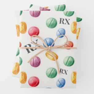 Gezondheidszorg & Apotheek Kleurrijke RX Inpakpapier Vel