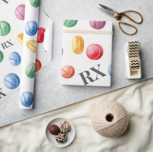 Gezondheidszorg & Apotheek Kleurrijke RX Pillen Cadeaupapier
