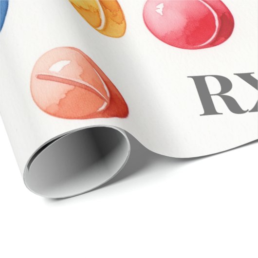 Gezondheidszorg & Apotheek Kleurrijke RX Pillen Cadeaupapier (Rol Hoek)