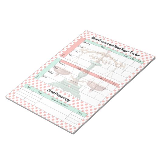  gezondheidszorg bloedsuiker en bloeddruk notitieblok (Schuin)