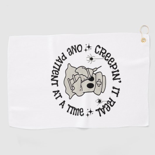 Gezondheidszorg Halloween, Creeping It Real One Pa Golfhanddoek (Horizontaal)