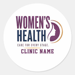 Gezondheidszorg Medisch Ontwerp voor Vrouwen Ronde Sticker