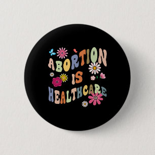 Gezondheidszorg Retro Floral Pro Choice is feminis Ronde Button 5,7 Cm