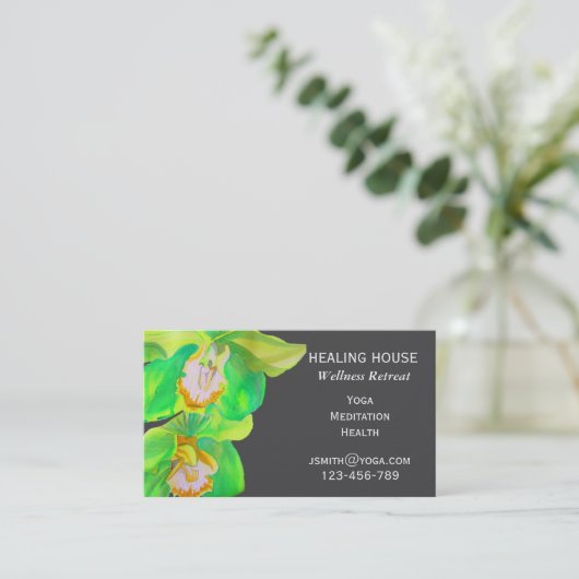 Gezondheidszorg voor vrouwen: moderne orchidee blo visitekaartje (Staand voorkant)