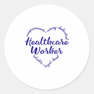 Gezondheidszorgmedewerker, gezondheidszorgmedewerk ronde sticker