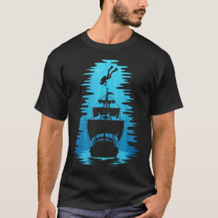 Gezonken Piratenschip Duiker Scuba Duiken T-shirt