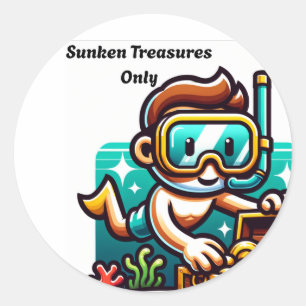 Gezonken schatten alleen ronde sticker