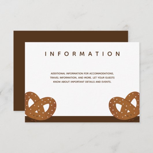 Gezouten krakelingen Bruiloft Wit Bruin Info Informatiekaartje (Voorkant / Achterkant)