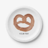 Gezouten zachte Pretzel aangepaste tekst Papieren Bordje (Voorkant)