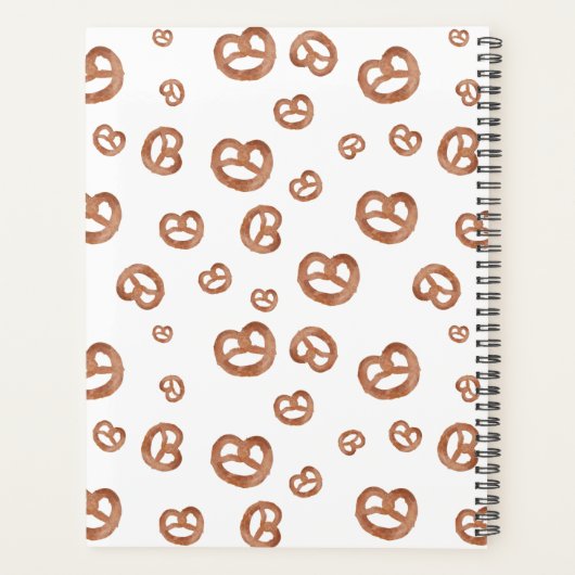 Gezouten Zachte Waterverf Pretzel Pattern Bakery Planner (Achterkant)
