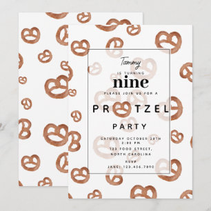 Gezouten Zachte Waterverf Pretzel Verjaardagsfeest Kaart