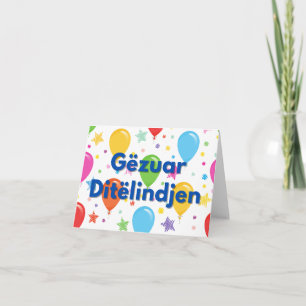 Gëzuar Ditëlindjen, Albanees verjaardag Kaart