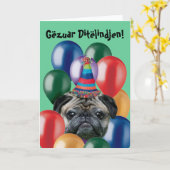 Gëzuar Ditëlindjen carlin d'anniversaire carte de  (Fleur jaune)