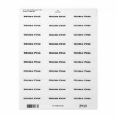 GF (Glutenvrije) etiketten (Full Sheet)