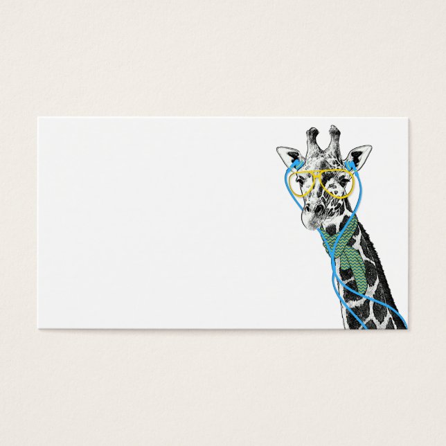 Ggirafe cool et tendance avec lunettes, écouteurs (Devant)