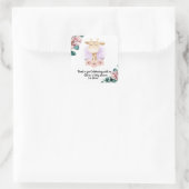 Ggirafe mignonne merci Stickers Carrés (Sac)