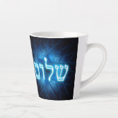 Ggloed Blue Shalom op Etched Star van David Latte Mok (Rechts)