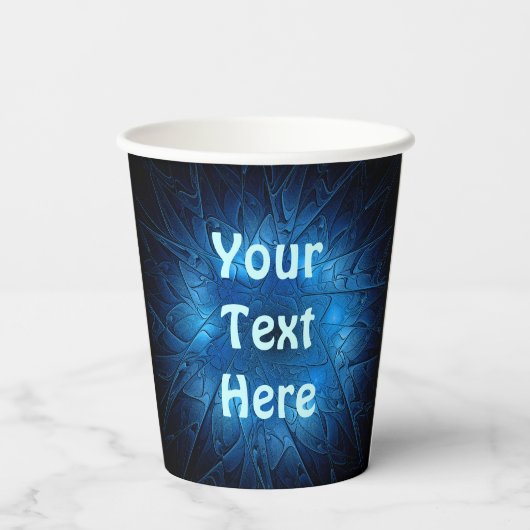 Ggloed Blue Shalom op Etched Star van David Papieren Bekers (Achterkant)