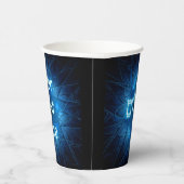 Ggloed Blue Shalom op Etched Star van David Papieren Bekers (Rechts)