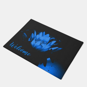 Ggloed Blue Water Lily Lotus Flower Welkom Deurmat