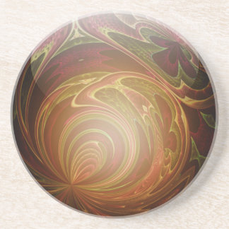 Ggloed Golden, Glass Marble Abstract Zandsteen Onderzetter