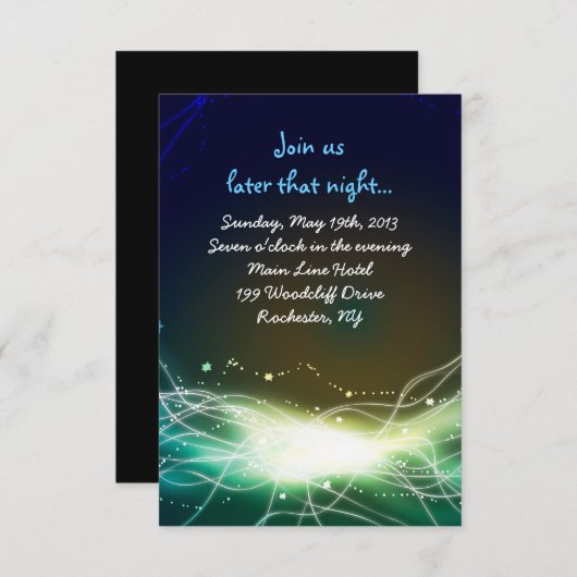 Ggloed Neon Stars joodse bruiloft Kaart (Voorkant / Achterkant)