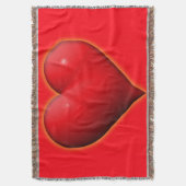 Ggloed Red 3-D Heart Deken (Voorkant Verticaal)