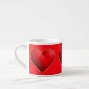 Ggloed Red 3-D Heart Espresso Kop