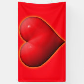 Ggloed Red 3-D Heart Spandoek (Verticaal)