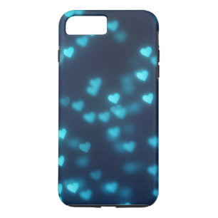 Ggloeiend blauw Heart Patroon iPhone 8 Plus / 7 Plus Hoesje