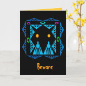 Ggloeiend Eyes Halloween Kaart (Gele Bloem)