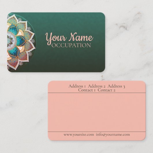 Ggloeiend Mandala - Visitekaartje (Voorkant / Achterkant)