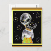 Ggloeiende Alien - Briefkaart (Voorkant / Achterkant)