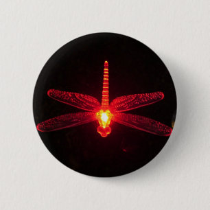 Ggloeiende Dragonfly Ronde Button 5,7 Cm
