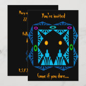 Ggloeiende Eyes Halloween Uitnodiging (Voorkant / Achterkant)