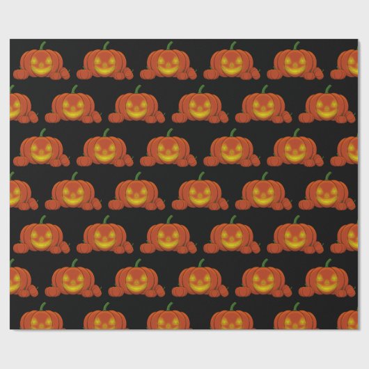 Ggloeiende Jack-o'-Lantern Pumpkin Cadeaupapier (Vlak)