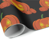 Ggloeiende Jack-o'-Lantern Pumpkin Cadeaupapier (Rol Hoek)