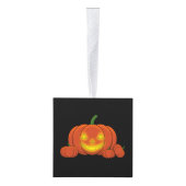 Ggloeiende Jack-o'-Lantern Pumpkin Kubus Ornament (Rechts)