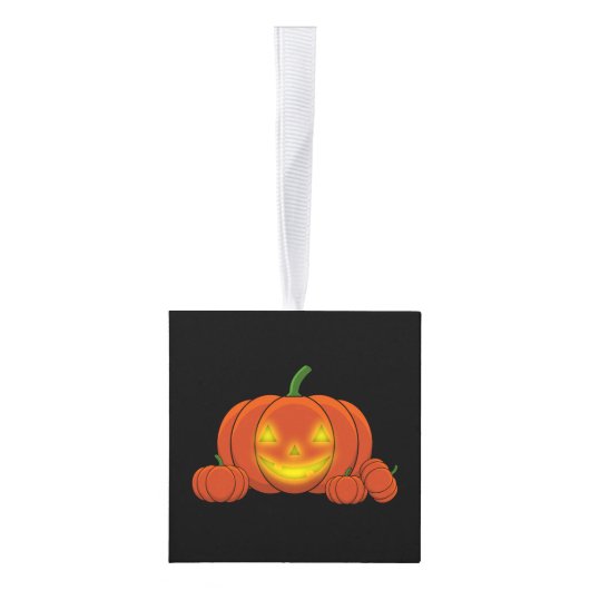 Ggloeiende Jack-o'-Lantern Pumpkin Kubus Ornament (Rechts)